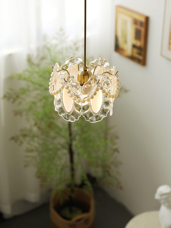 Lampa Wisząca Szklana Kwiatowa