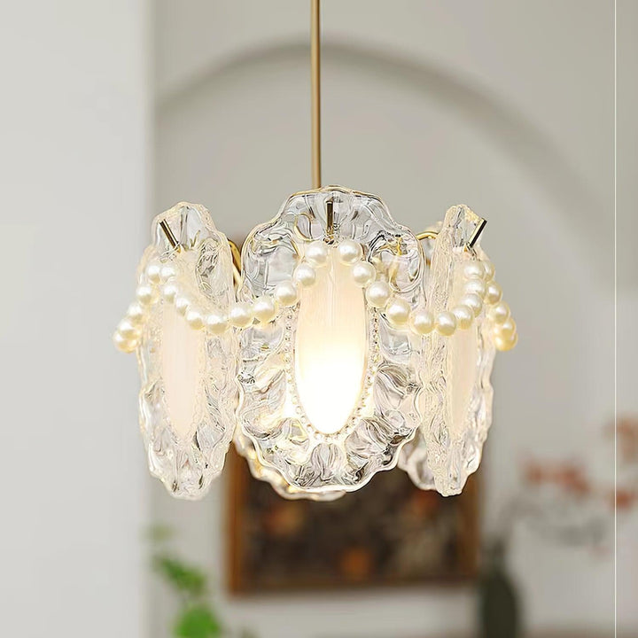 Lampa Wisząca Szklana Kwiatowa