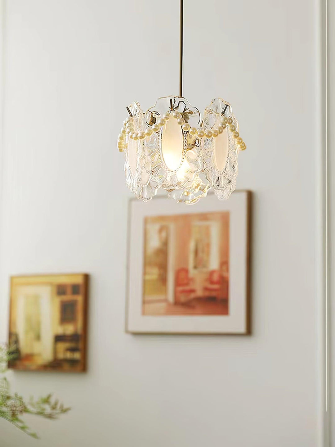 Lampa Wisząca Szklana Kwiatowa