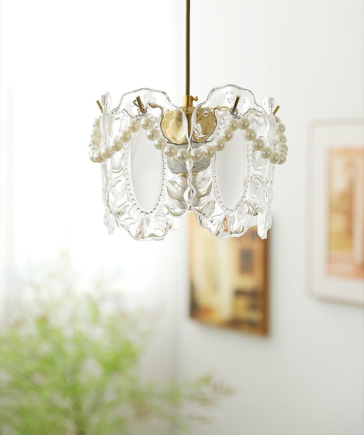Lampa Wisząca Szklana Kwiatowa