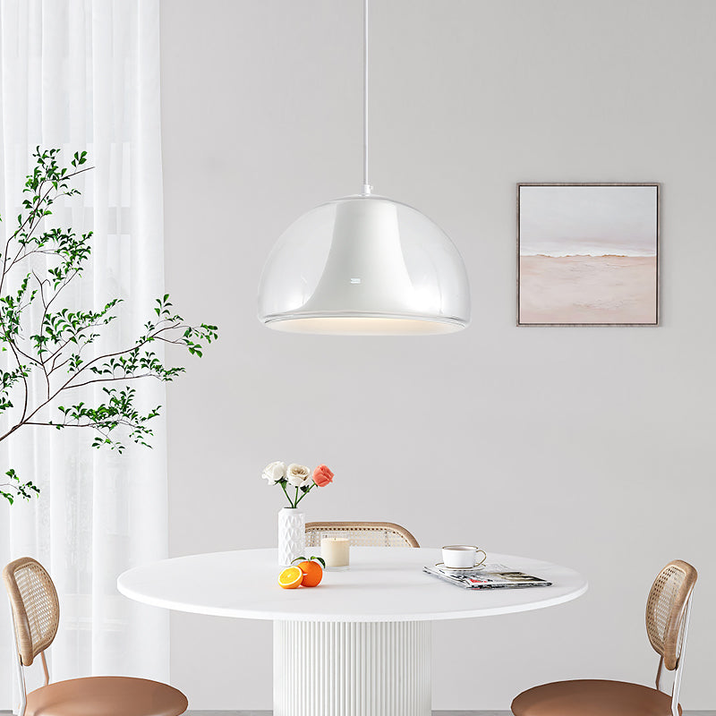 Półokrągła szklana lampa wisząca meduza