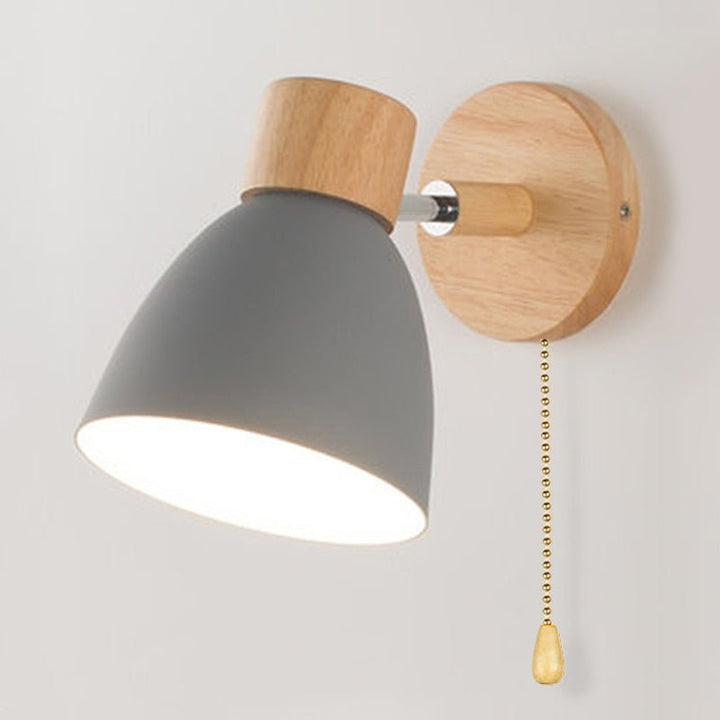 Yadiel - Skandynawska wisząca lampa ścienna z drewna