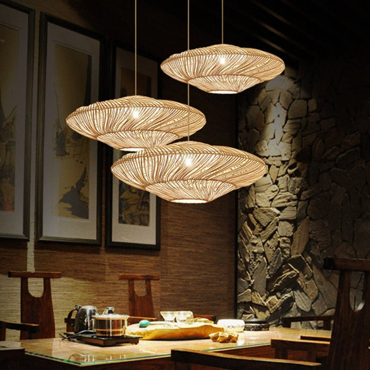 Radiar - Vintage lampa wisząca z rattanu