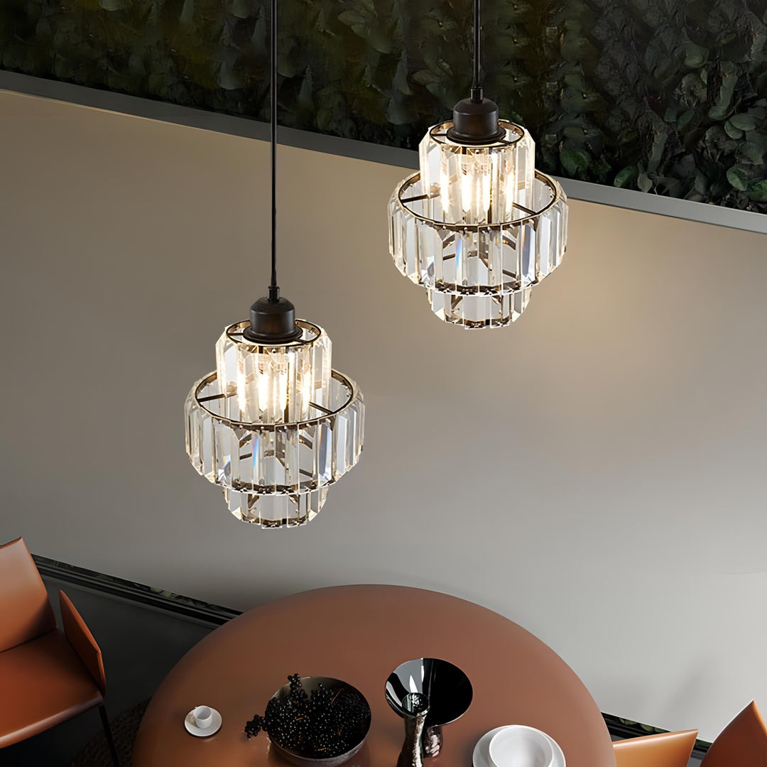 Fernando - Ronde Gelaagde Kristallen Hanglamp
