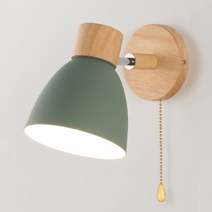 Yadiel - Skandynawska wisząca lampa ścienna z drewna