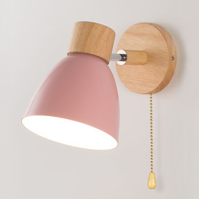 Yadiel - Skandynawska wisząca lampa ścienna z drewna