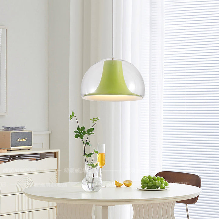 Półokrągła szklana lampa wisząca meduza