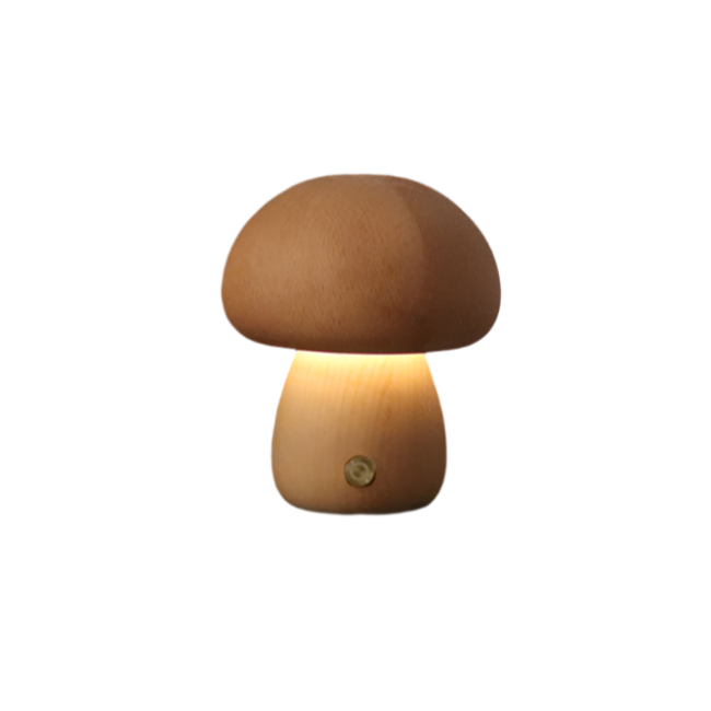 Ładowalna Drewniana Lampa Grzybowa