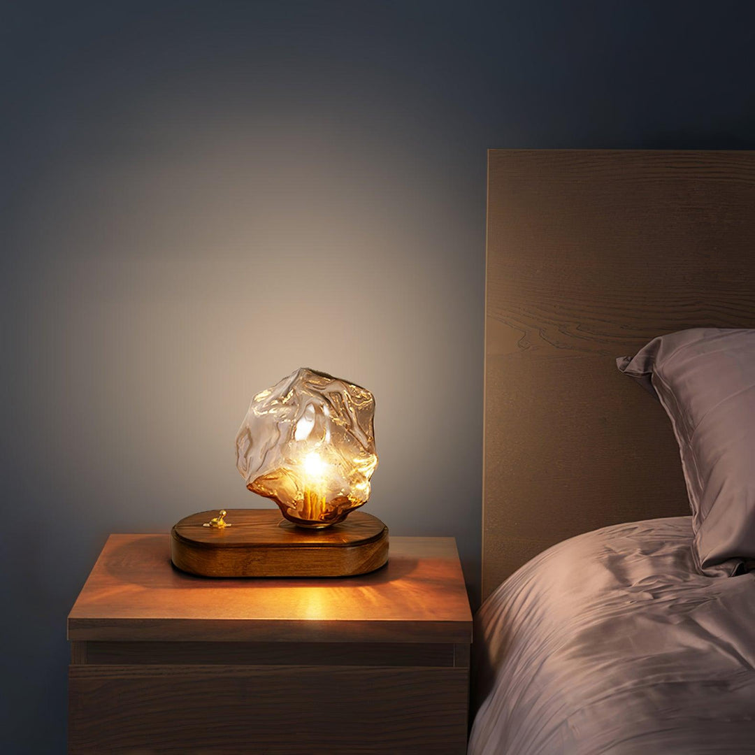 Lampa stołowa z kamienia lodowego