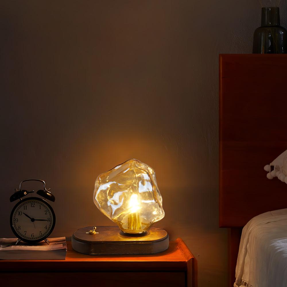 Lampa stołowa z kamienia lodowego