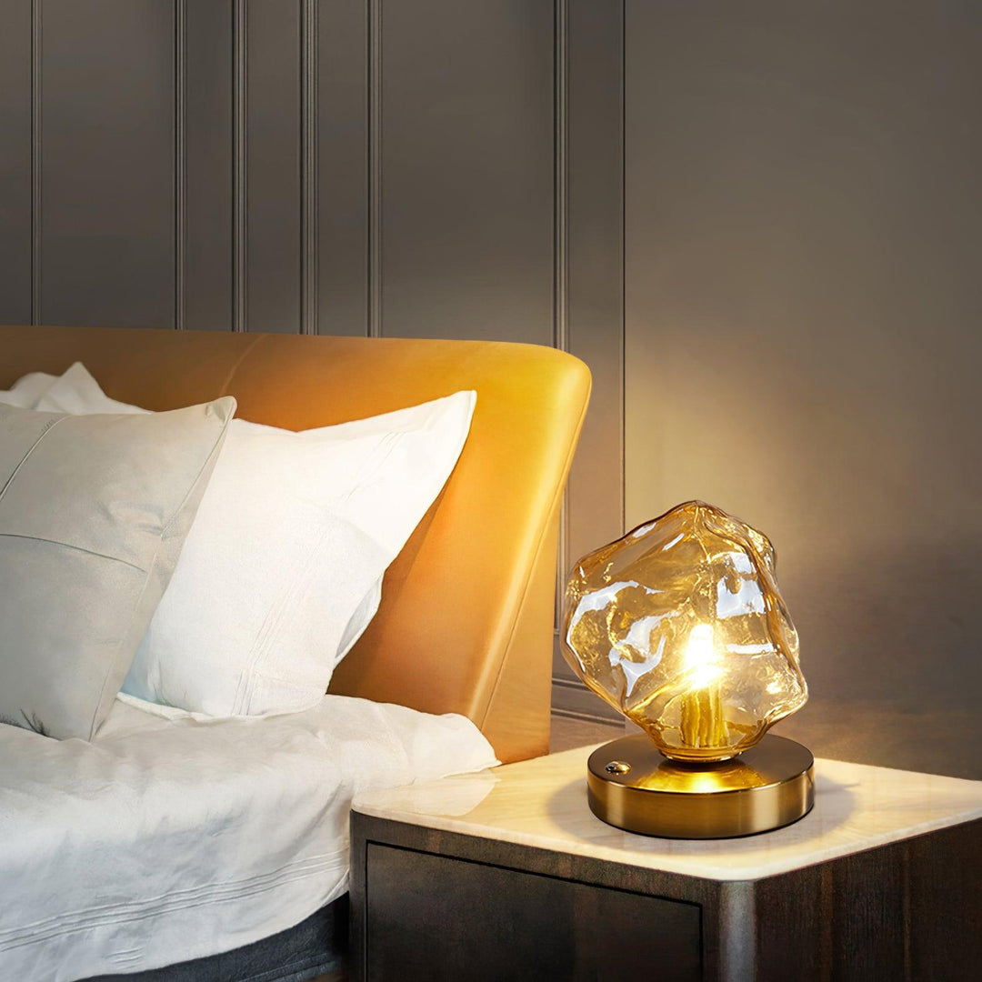 Lampa stołowa z kamienia lodowego