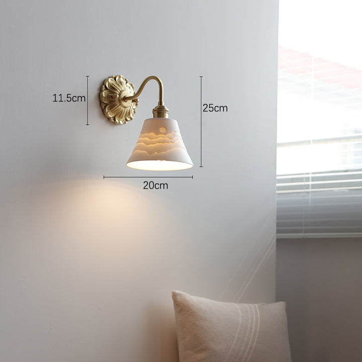 Mosiężna ceramiczna lampa ścienna