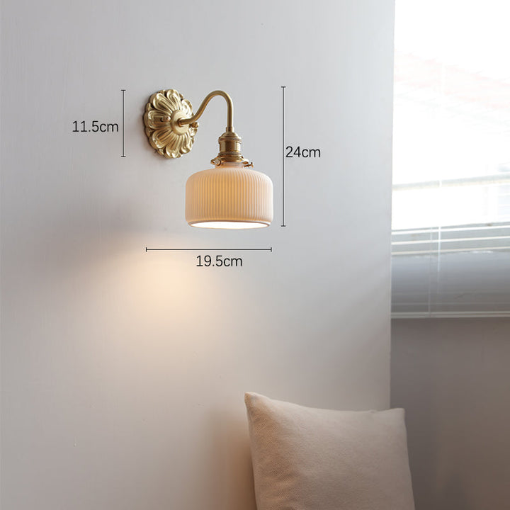Mosiężna ceramiczna lampa ścienna