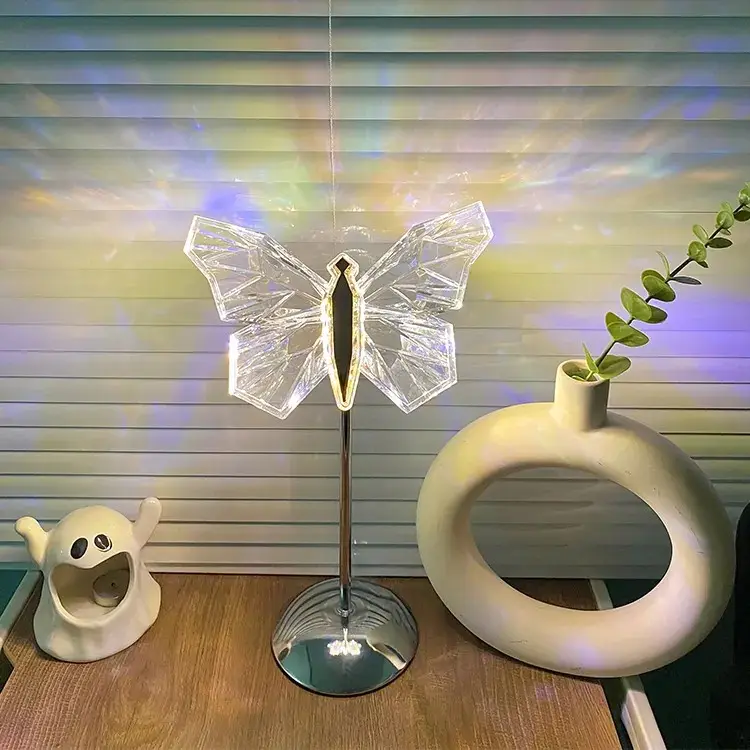 Lampa Stołowa Kryształowa Motyl