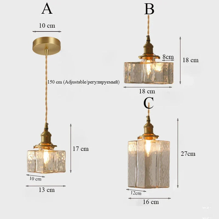 Fatima - Nowoczesna Retro Szklana Lampa Wisząca