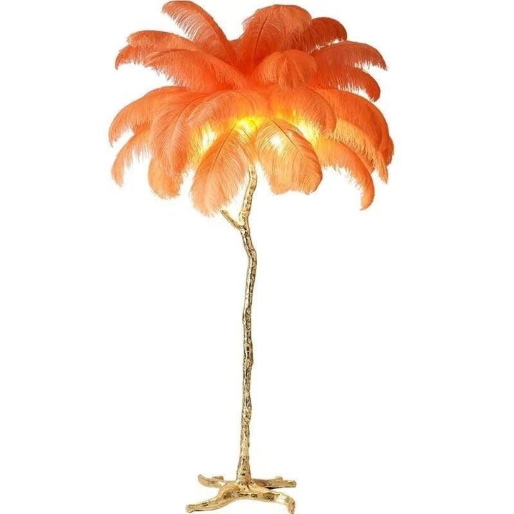 Lampa Podłogowa z Piór Strusich Nordic