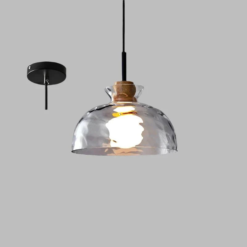 Lampa wisząca Art Ripple szklana lampa wisząca z drewna