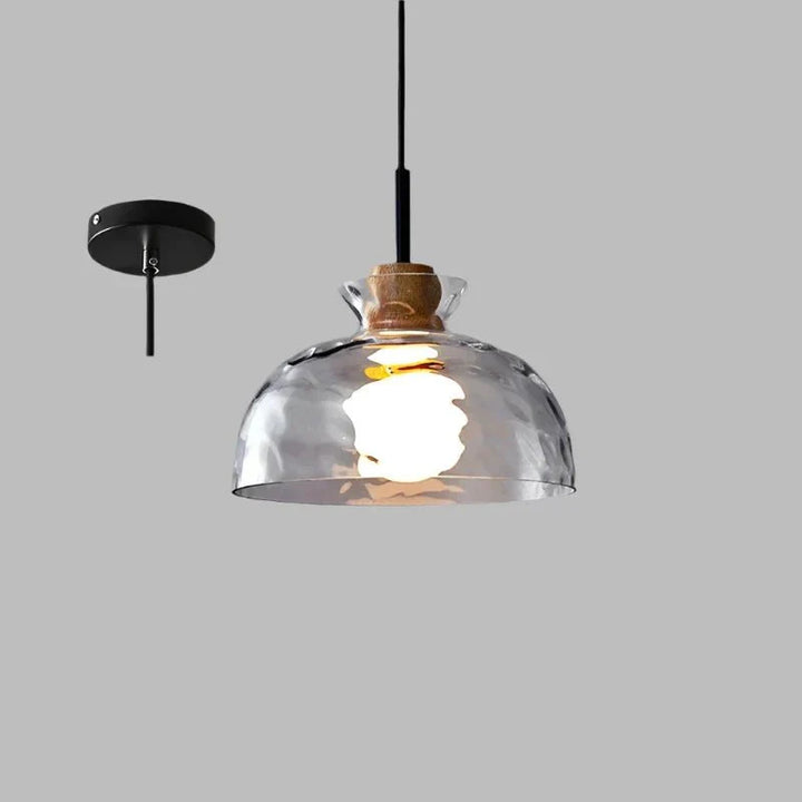 Lampa wisząca Art Ripple szklana lampa wisząca z drewna
