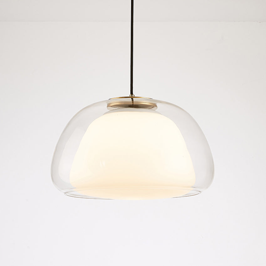 Nowoczesna lampa wisząca ze szkła mlecznego