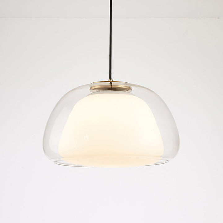 Nowoczesna lampa wisząca ze szkła mlecznego