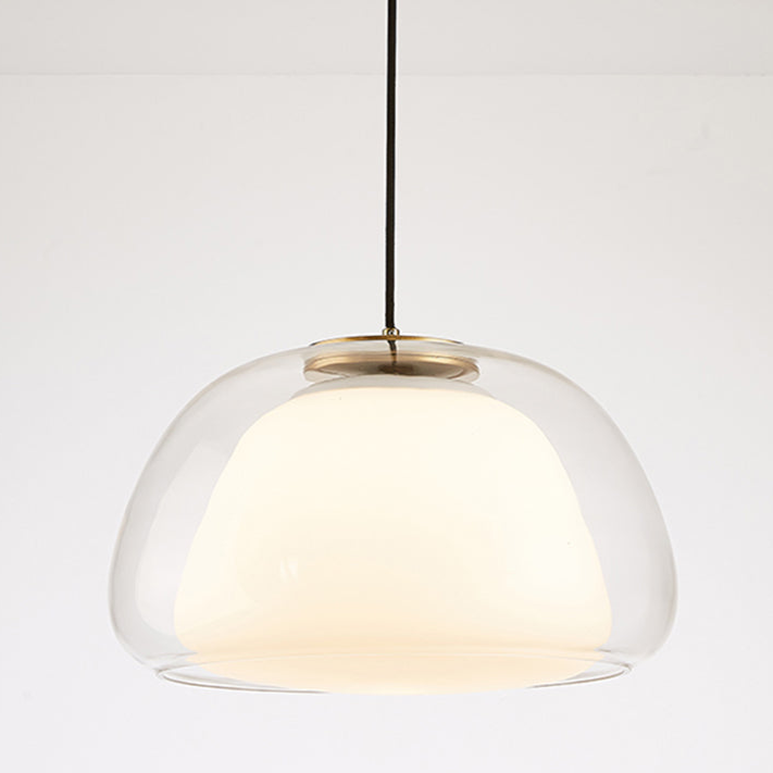 Nowoczesna lampa wisząca ze szkła mlecznego