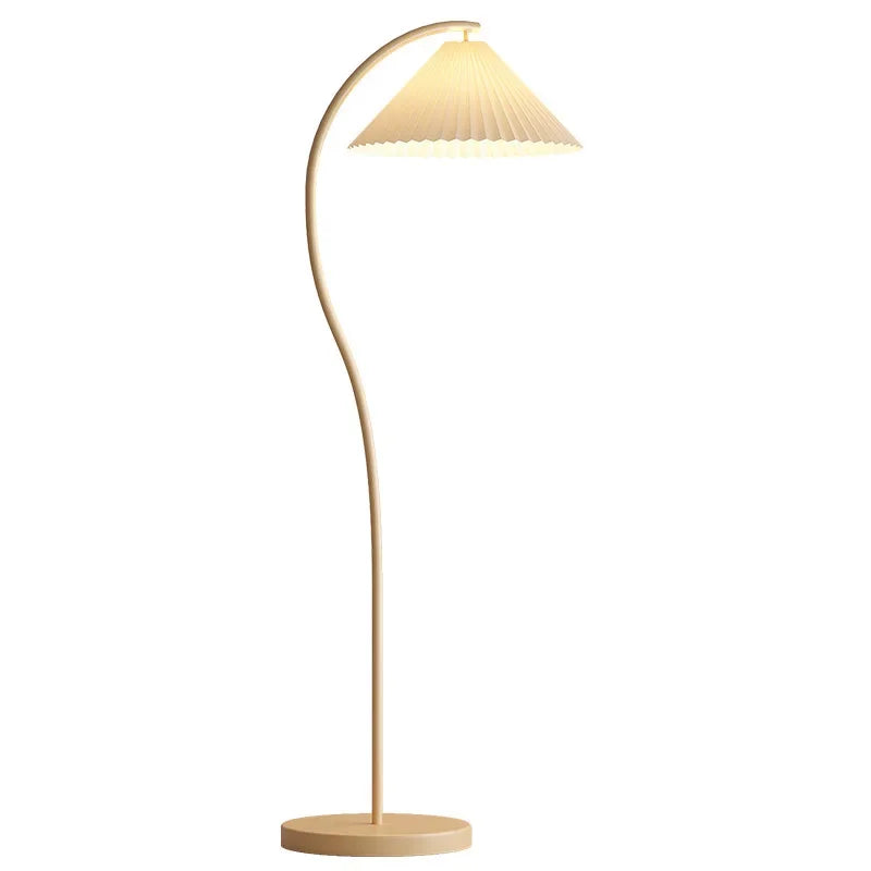Nowoczesna lampa podłogowa LED z tkaniny