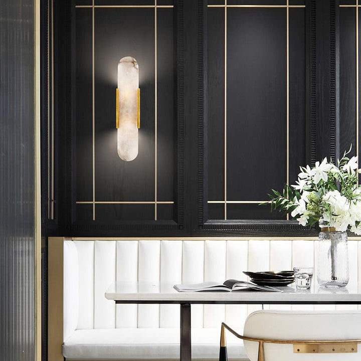 Lampa ścienna Melange Wydłużona Alabaster