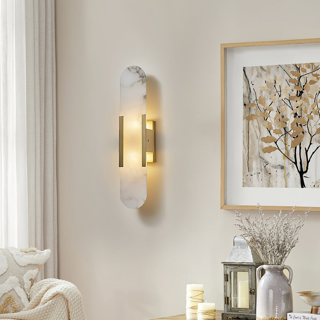 Lampa ścienna Melange Wydłużona Alabaster