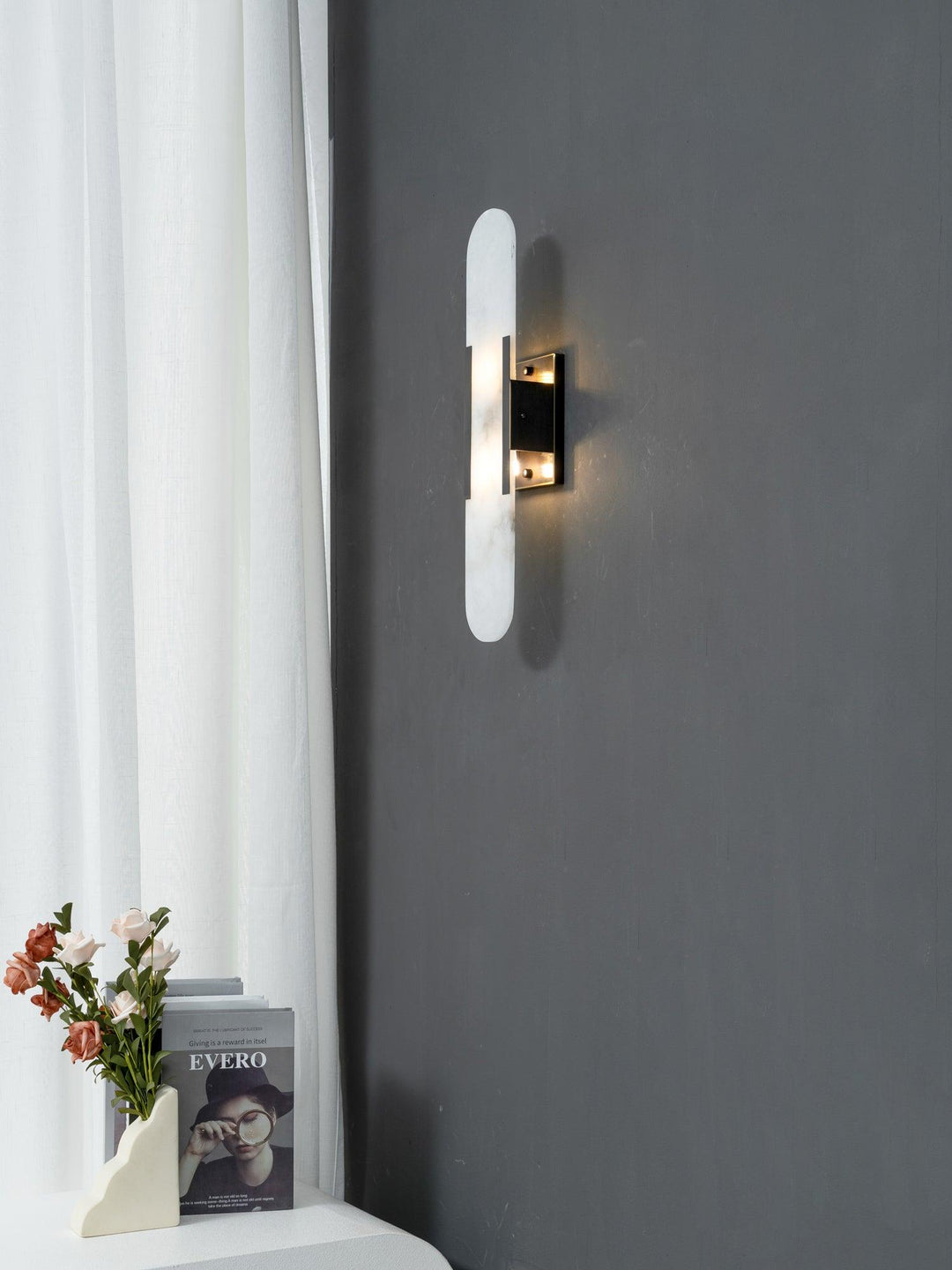 Lampa ścienna Melange Wydłużona Alabaster
