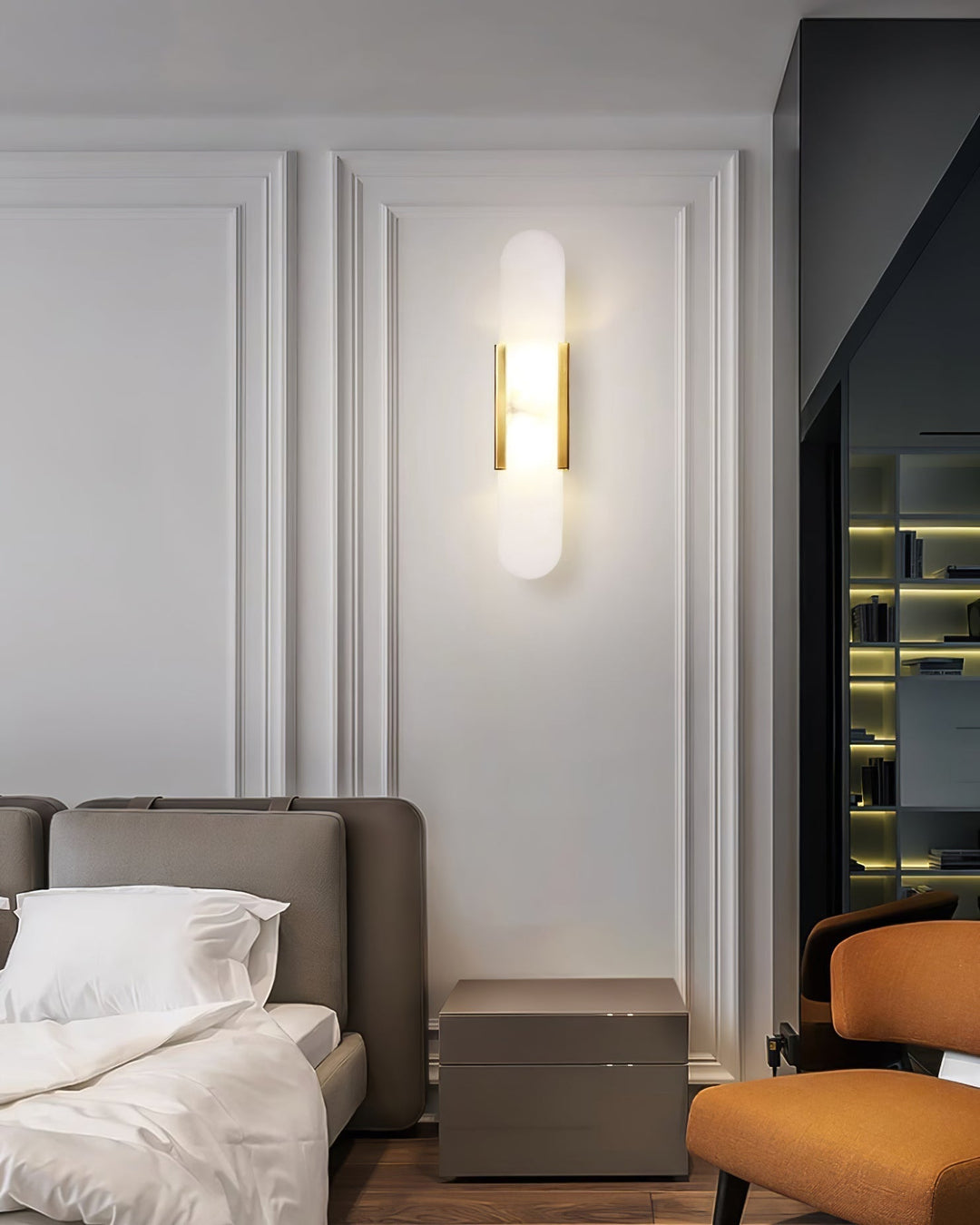 Lampa ścienna Melange Wydłużona Alabaster