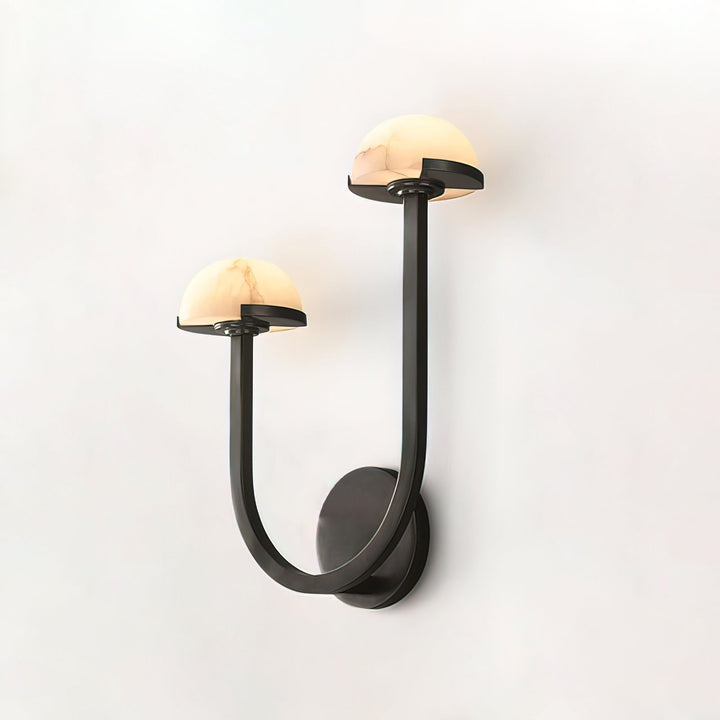 Lampa ścienna z alabastru w kształcie grzyba