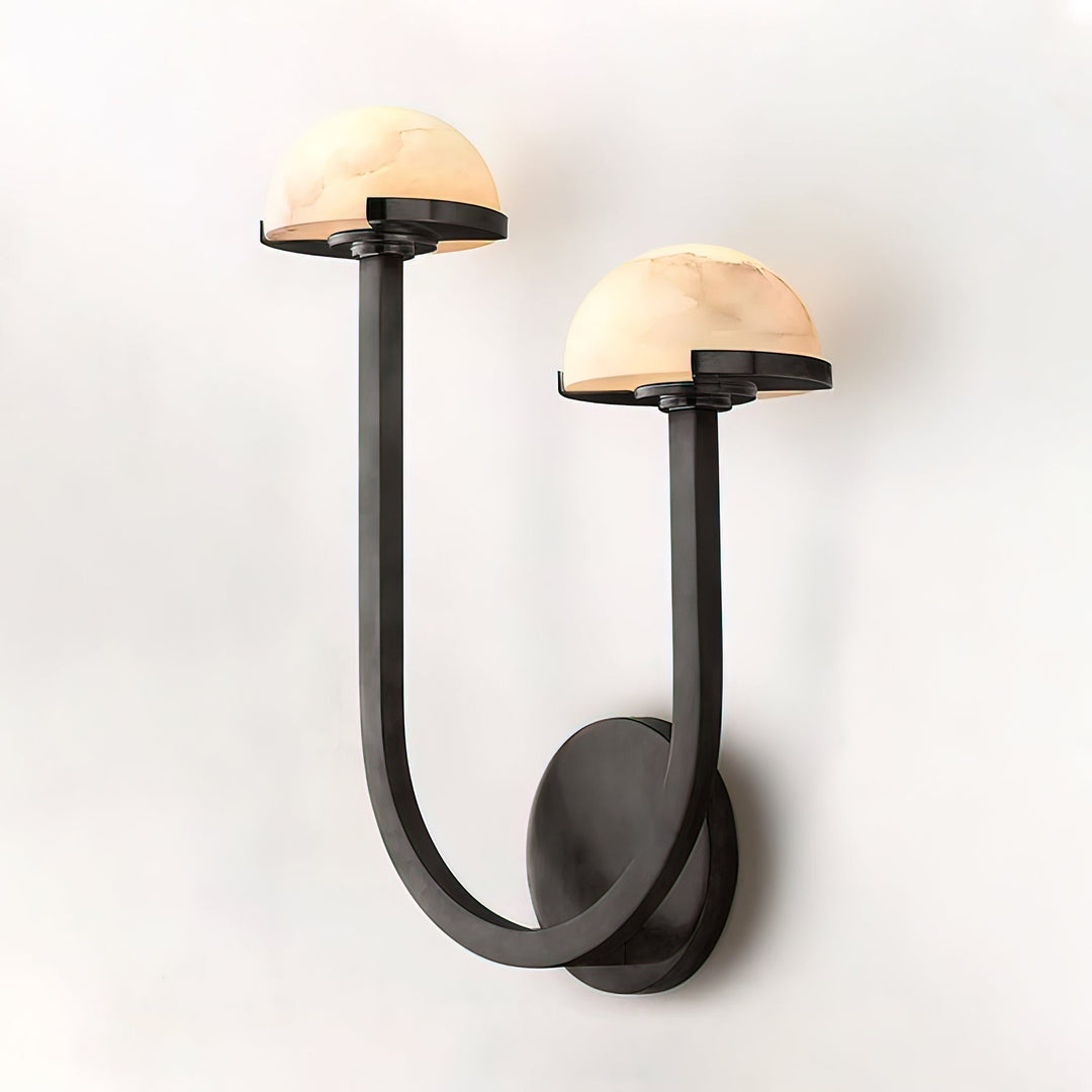Lampa ścienna z alabastru w kształcie grzyba