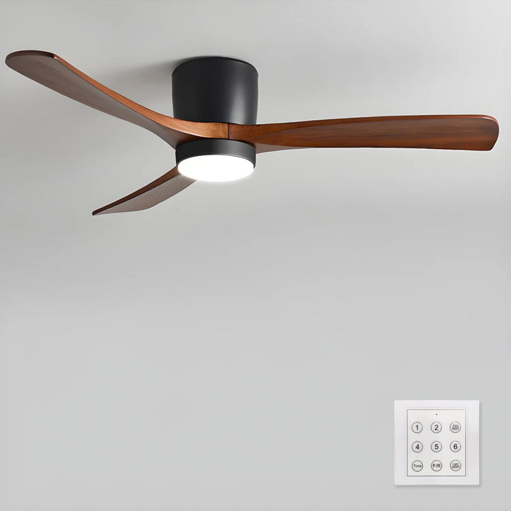 Drewniana Lampa Wentylatorowa sufitowa