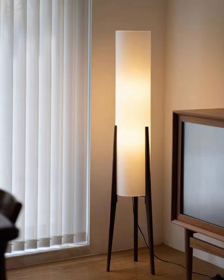Lampa podłogowa z orzecha - Drewniana lampa dekoracyjna