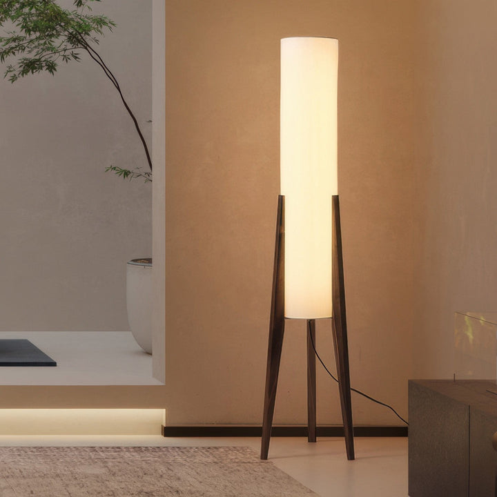 Lampa podłogowa z orzecha - Drewniana lampa dekoracyjna
