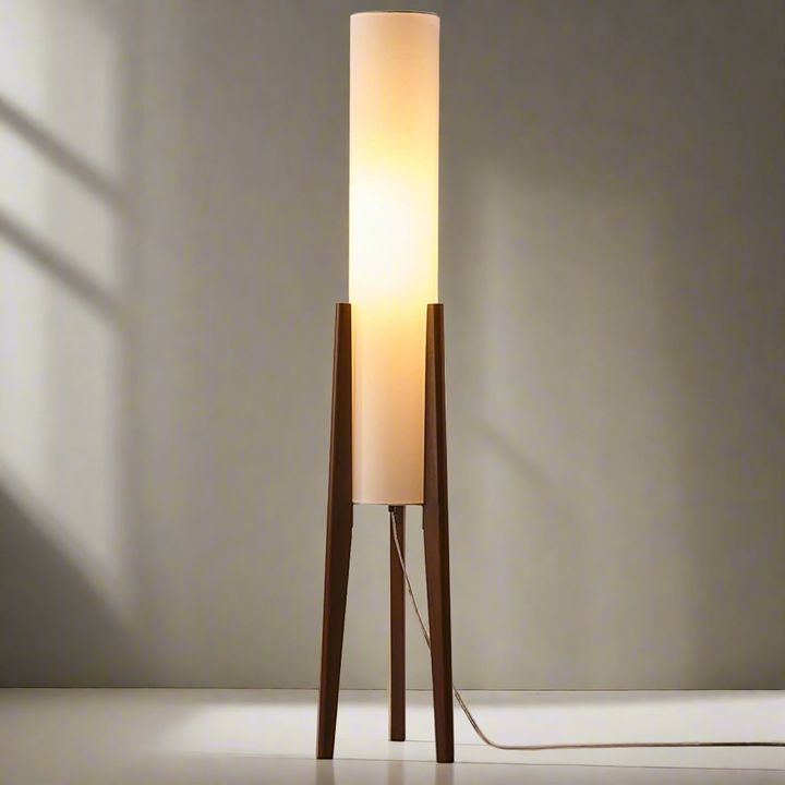 Lampa podłogowa z orzecha - Drewniana lampa dekoracyjna