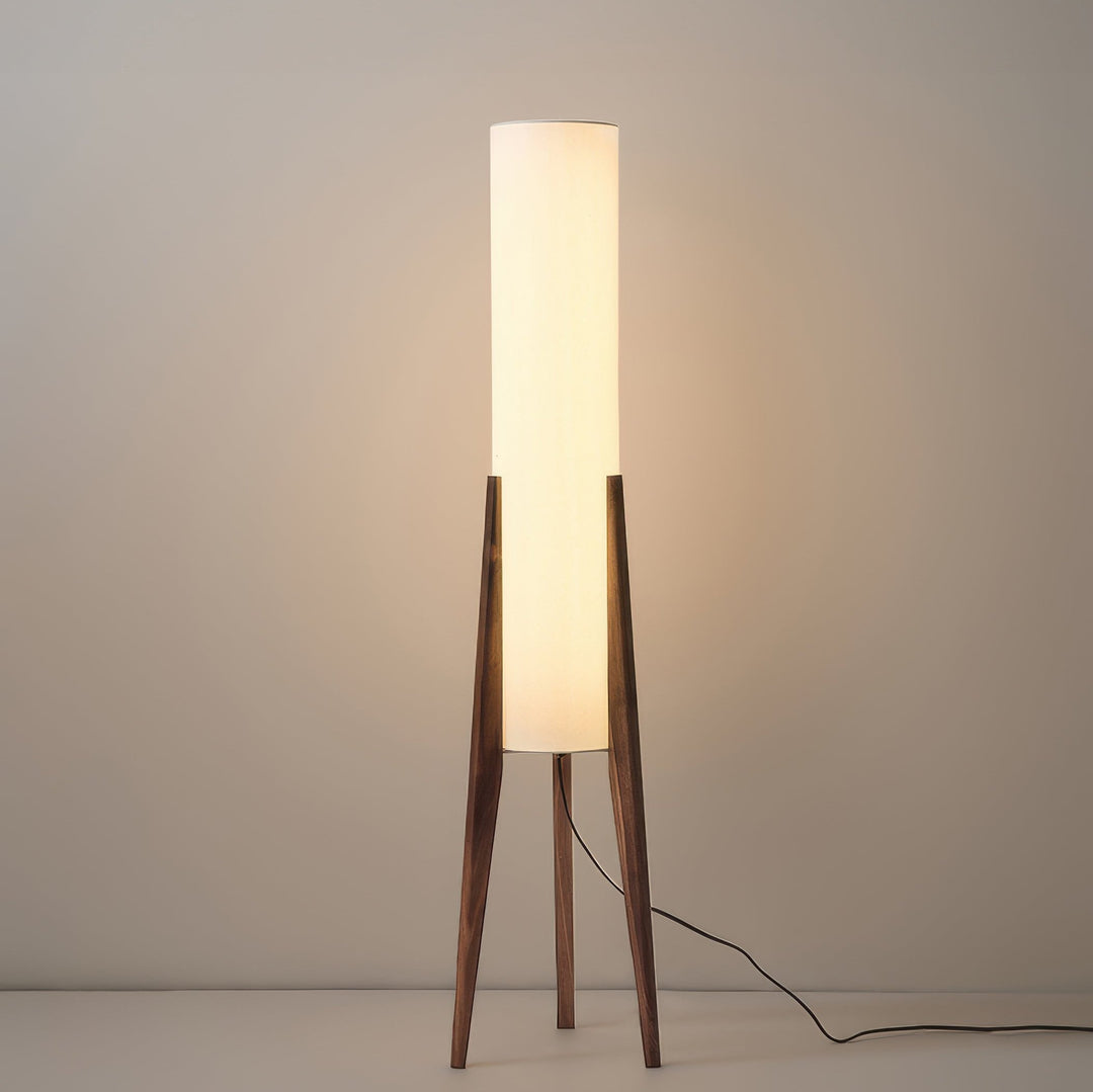 Lampa podłogowa z orzecha - Drewniana lampa dekoracyjna