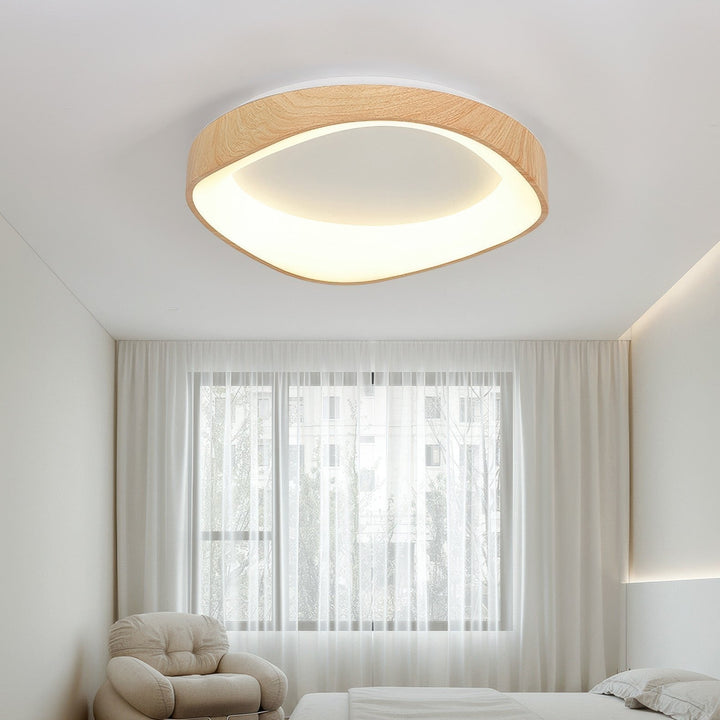 Skandynawska Artystyczna Lampa sufitowa z Drewnianym Wzorem