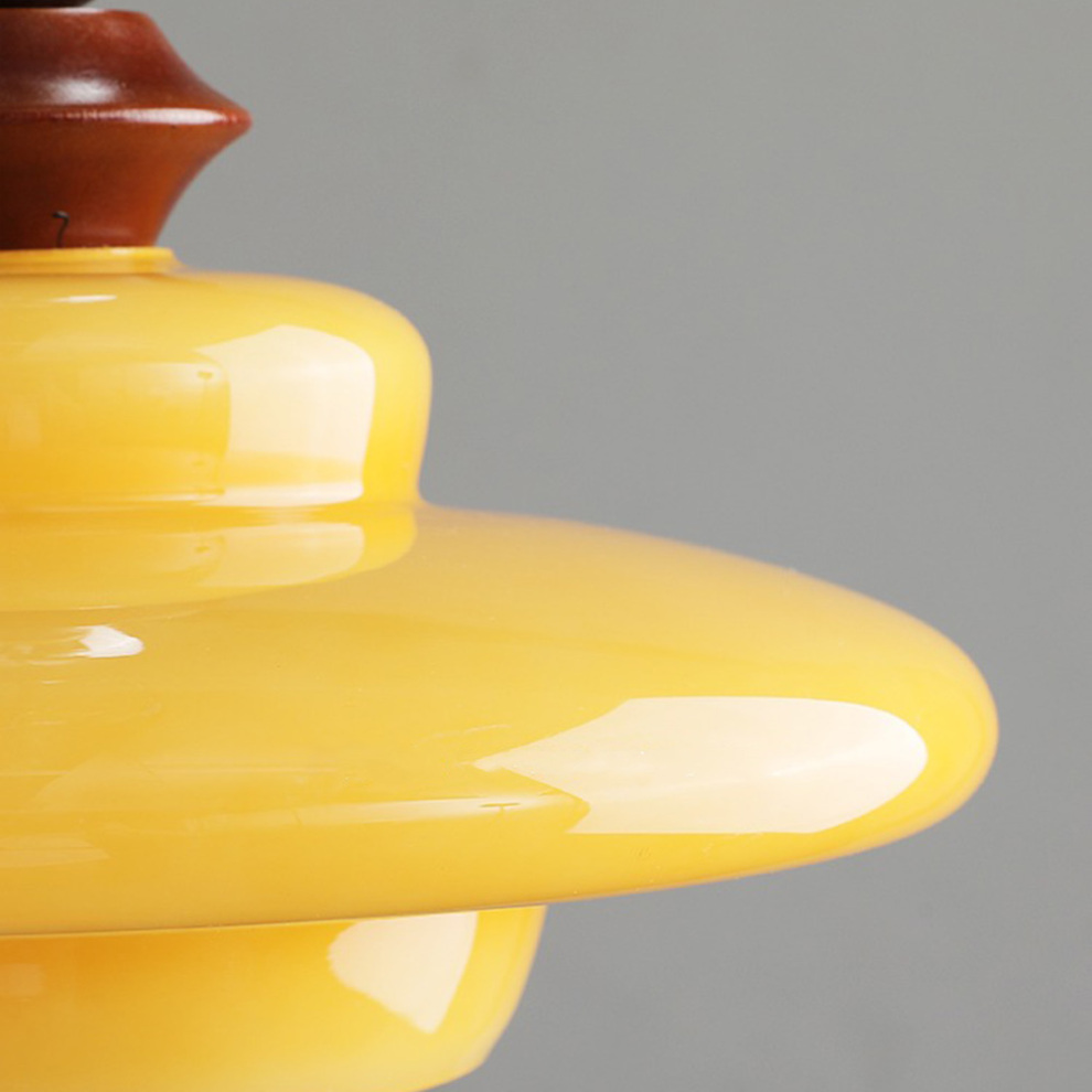 Lampa wisząca do jadalni w stylu średniowiecznym, szklana, beżowa