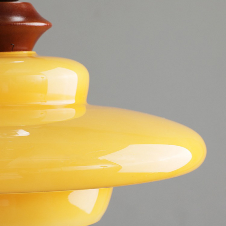 Lampa wisząca do jadalni w stylu średniowiecznym, szklana, beżowa
