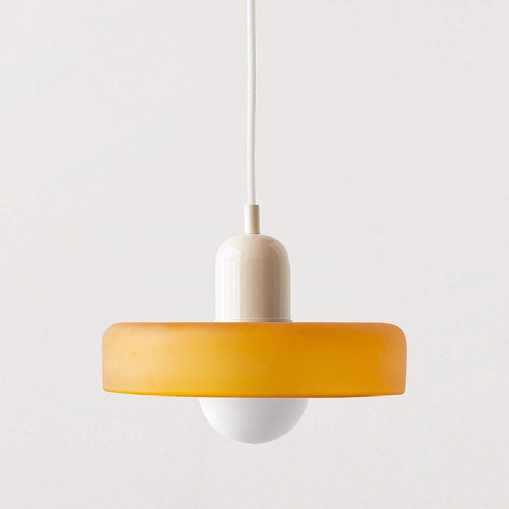 Lampa wisząca Bauhaus z kolorowego szkła