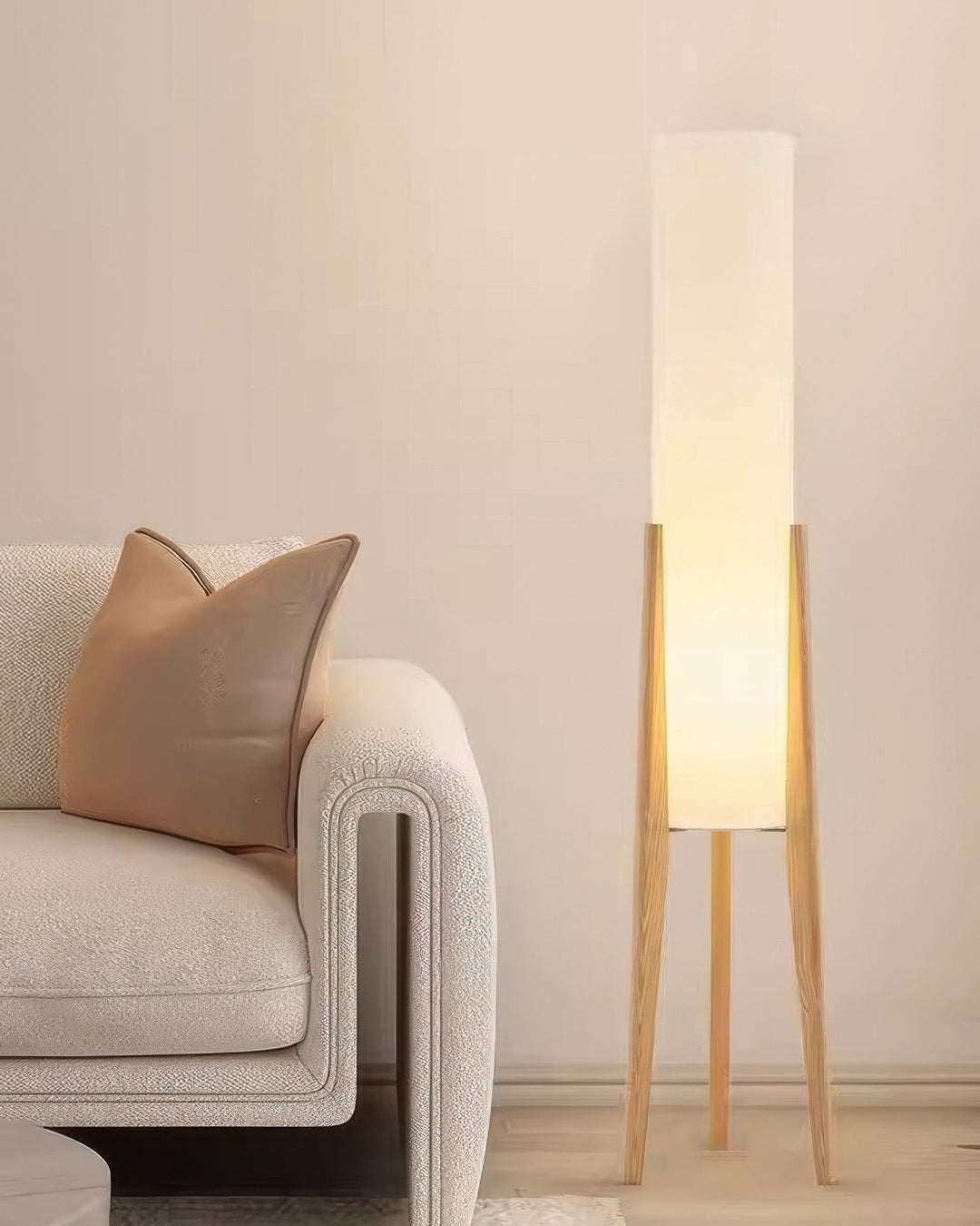 Lampa podłogowa z orzecha - Drewniana lampa dekoracyjna