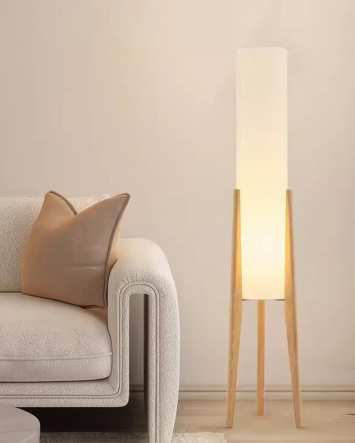 Lampa podłogowa z orzecha - Drewniana lampa dekoracyjna