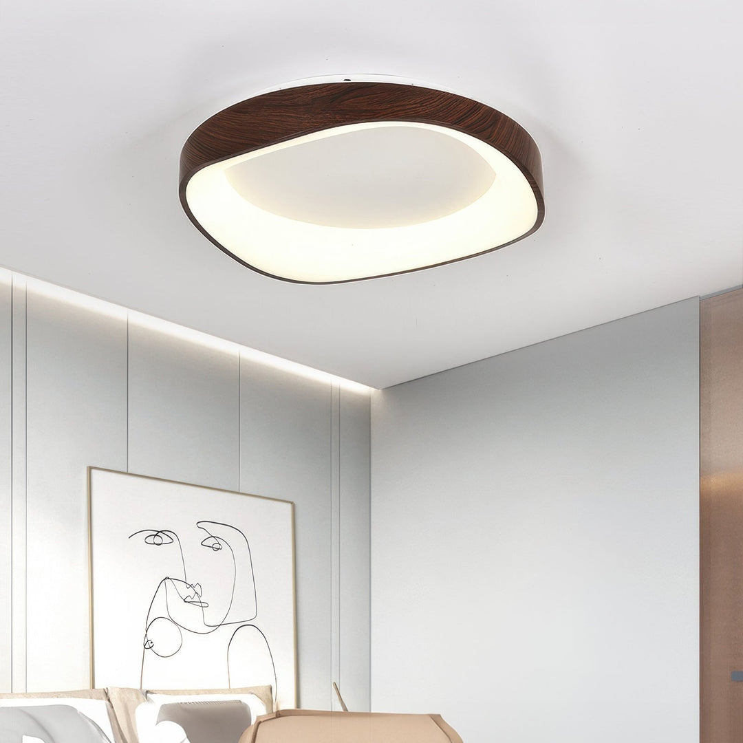 Skandynawska Artystyczna Lampa sufitowa z Drewnianym Wzorem