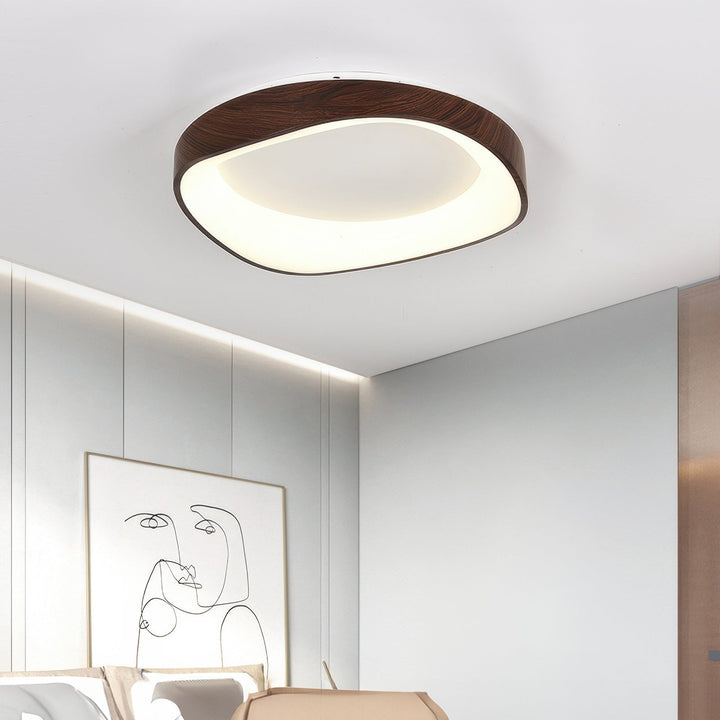 Skandynawska Artystyczna Lampa sufitowa z Drewnianym Wzorem