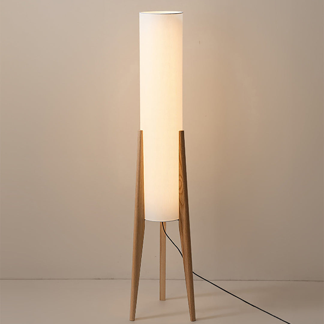 Lampa podłogowa z orzecha - Drewniana lampa dekoracyjna