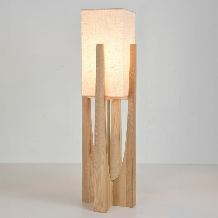 Japońska stylowa lampa podłogowa z orzecha, prosta lampa z litego drewna