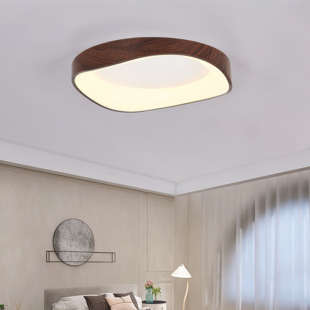 Skandynawska Artystyczna Lampa sufitowa z Drewnianym Wzorem