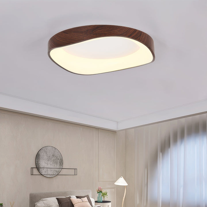 Skandynawska Artystyczna Lampa sufitowa z Drewnianym Wzorem