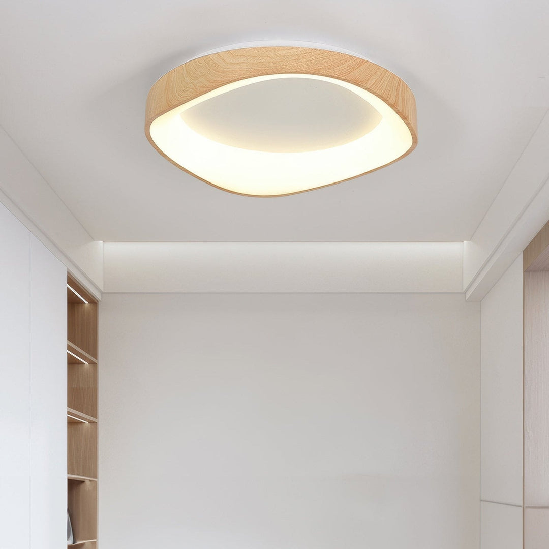 Skandynawska Artystyczna Lampa sufitowa z Drewnianym Wzorem